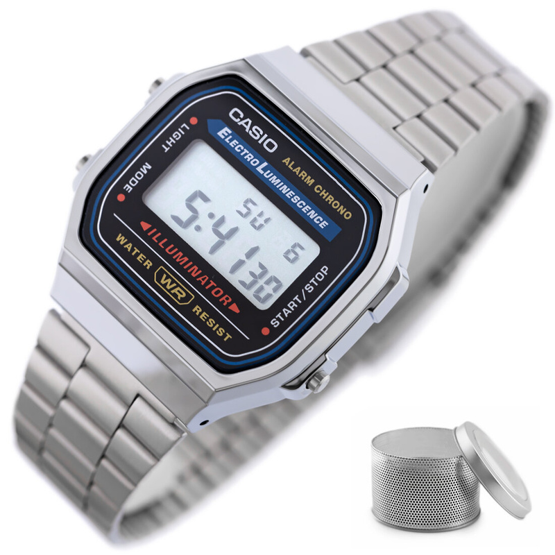 ZEGAREK UNISEX CASIO A168WA-1W - VINTAGE + BOX