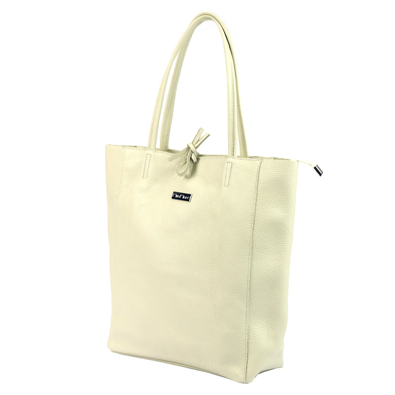 Skórzana damska shopperbag z kieszenią MiaMore