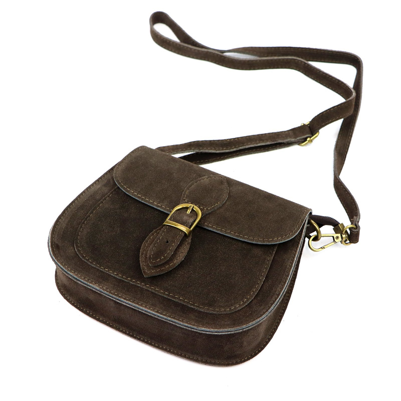 Luka Klasyczna Zamszowa damska listonoszka skórzana przez ramię z kieszenią