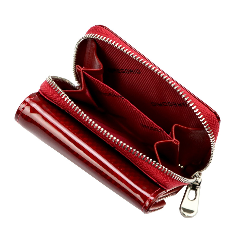 Gregorio damska lakierowana portmonetka skórzana mały portfel na zatrzask