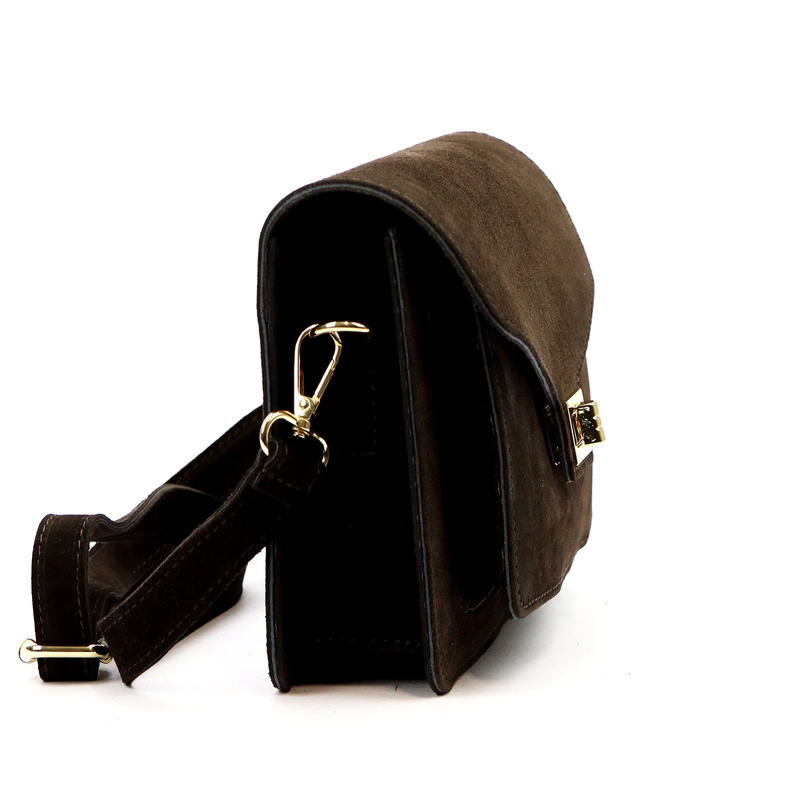 Vera Pelle damska listonoszka skóra naturalna zamsz torebka przez ramię