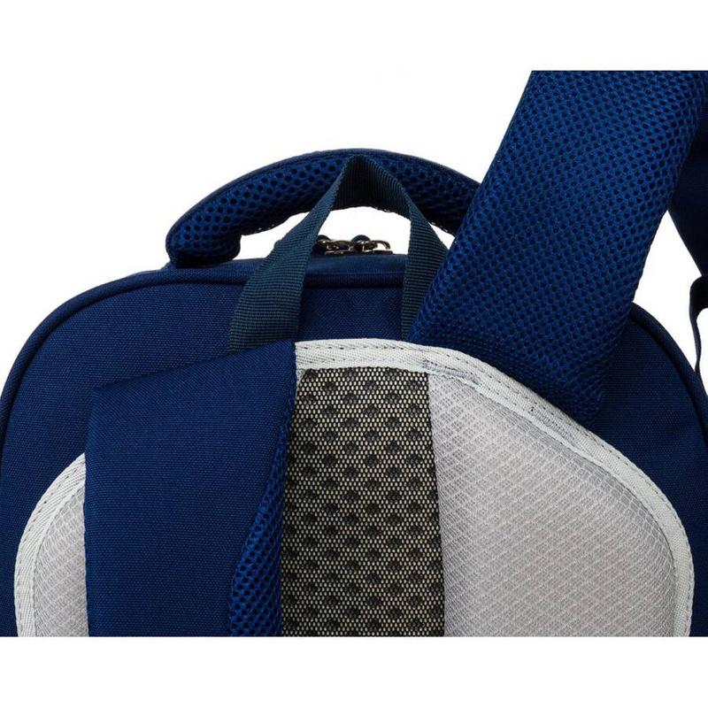 Dwukomorowy, granatowy plecak miejski z zewnętrznymi kieszeniami - Peterson