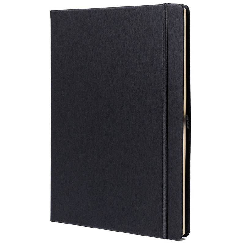 Czarny notes w formacie B5 zadrukowany w linie - Peterson