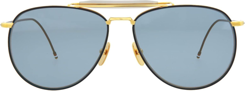 Okulary THOM BROWNE TB015LTDNVY62. Okulary przeciwsłoneczne, Kolor złoty. Unisex.