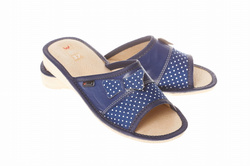 Wójciak Podhale damskie kapcie domowe ze skóry naturalnej z kokardą