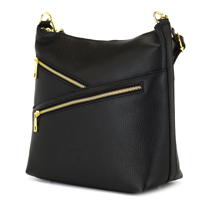 MiaMore damska listonoszka skóra naturalna torba na ramię z kieszeniami