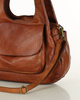 Włoska torebka skórzana z kieszenią z przodu retro bag handmade - MARCO MAZZINI brąz camel