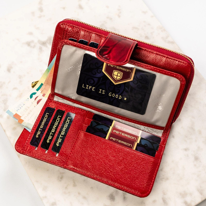 Skórzany damski portfel Peterson PTN 76116-BF