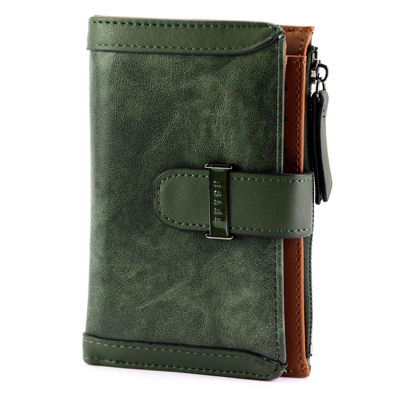 Pionowy duży elegancki Damski portfel ze skóry ekologicznej marki Eslee