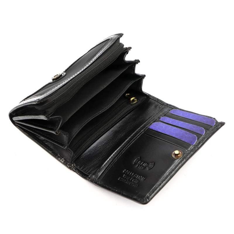 Luxury damski portfel skóra naturalna pojemna portmonetka zatrzask RFID