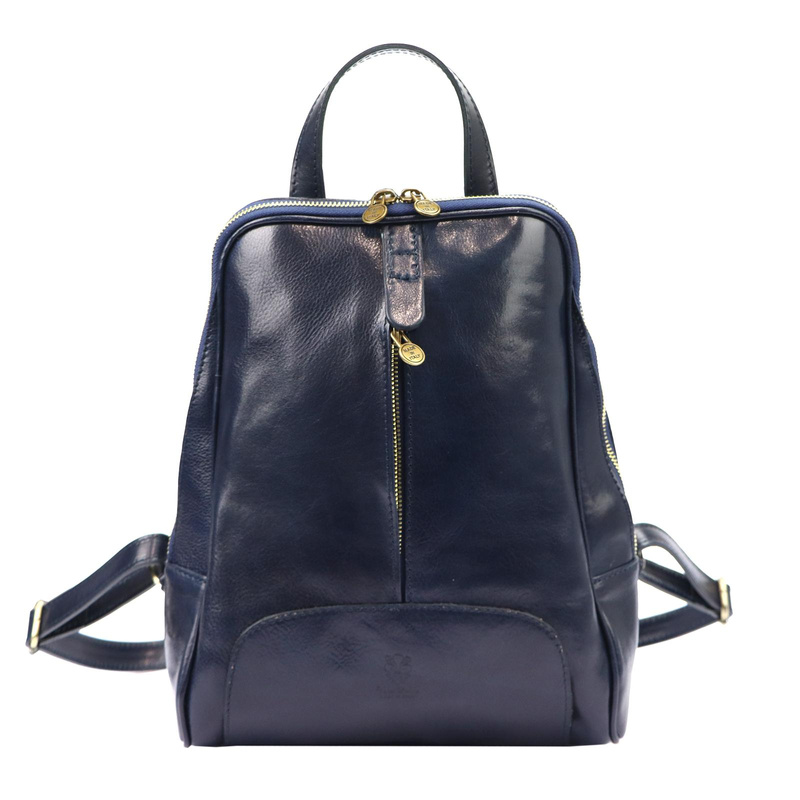 Florence Miejski Damski plecak skóra naturalna z kieszeniami na suwak