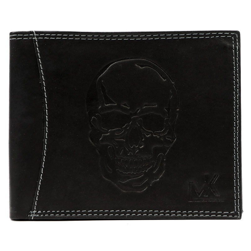 Skórzany męski portfel Money Kepper CDD 5600 SKULL