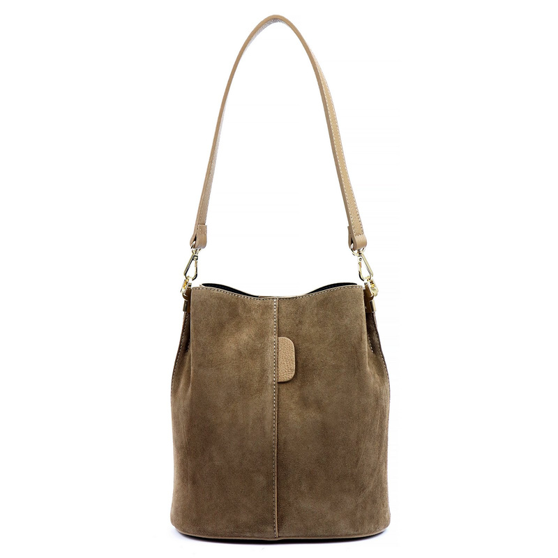 Luka Skórzana Zamszowa damska listonoszka z organizerem torebka przez ramię