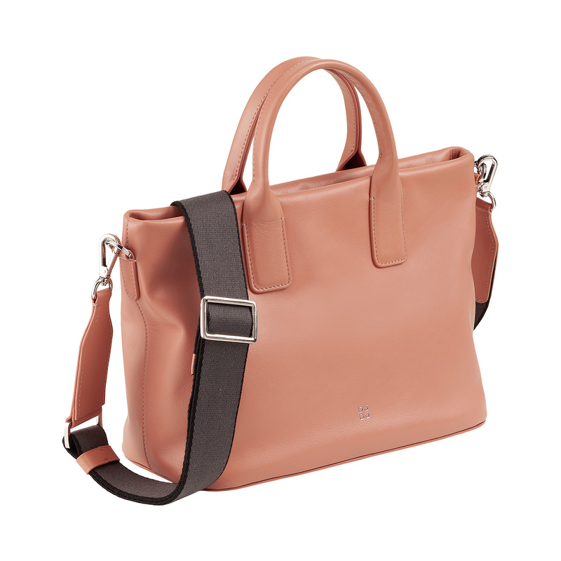 Dudu damski kuferek skóra naturalna torba do ręki z paskiem i kieszenią