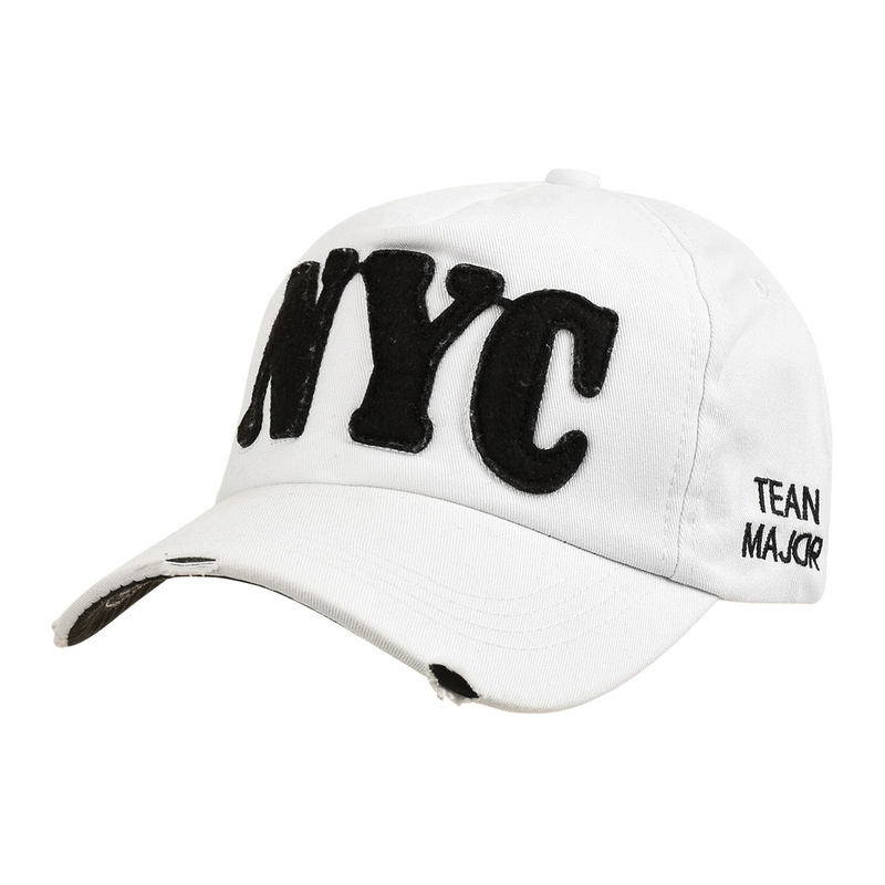 Biała Czapka z daszkiem baseballówka vintage regulowana NYC cz-m-23