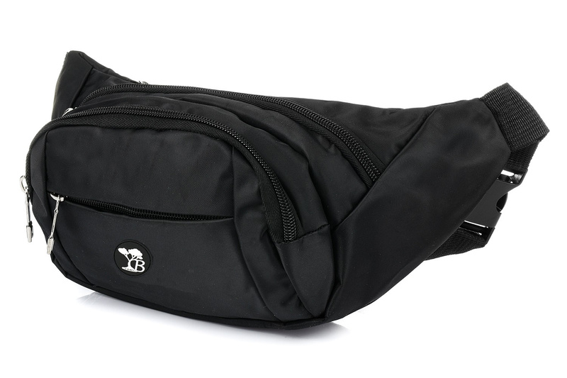 Saszetka nerka UNISEX kodura pojemna solidna czarna Beltimore C28