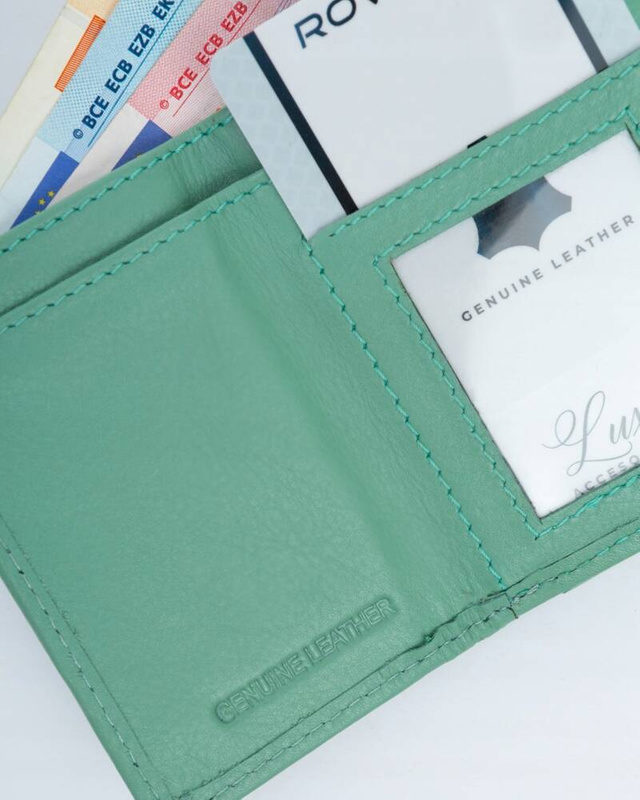 Rovicky Portfel Damski Mała Portmonetka Skóra Naturalna Przegrody Kieszeń