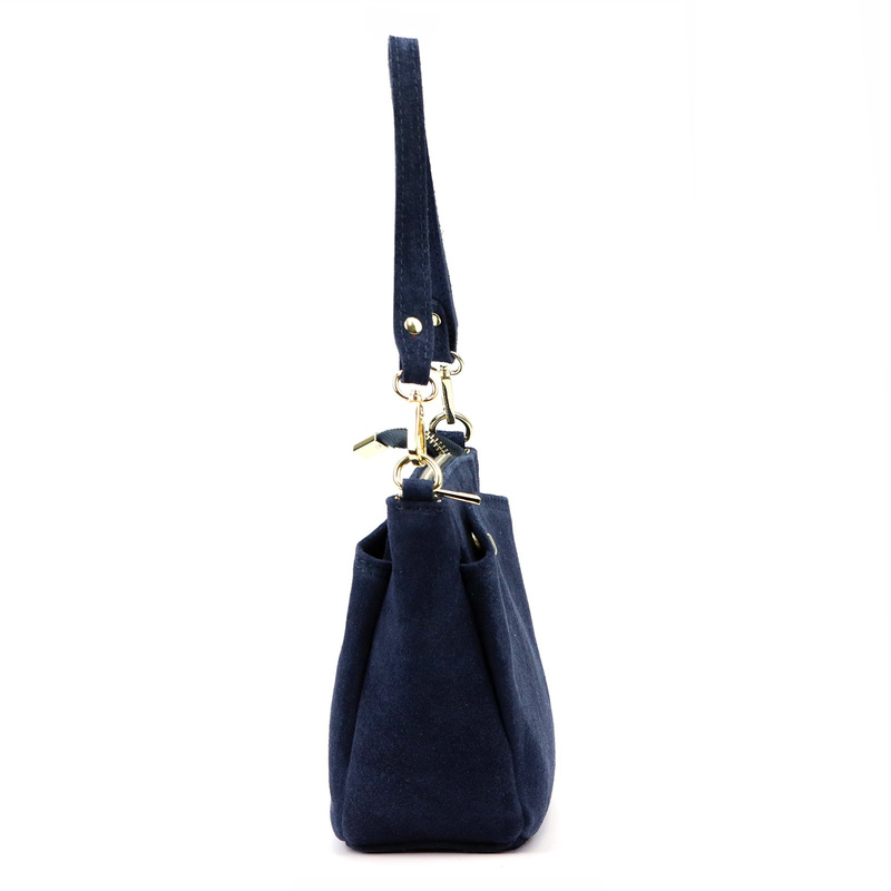 Vera Pelle damska listonoszka torebka na ramię skóra naturalna zamszowa