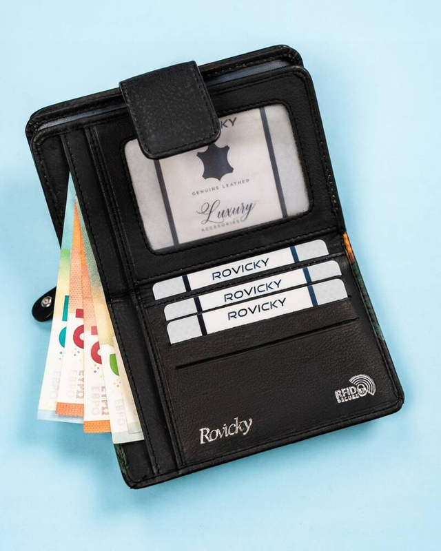 Skórzany damski portfel Rovicky R-N109-ART-20