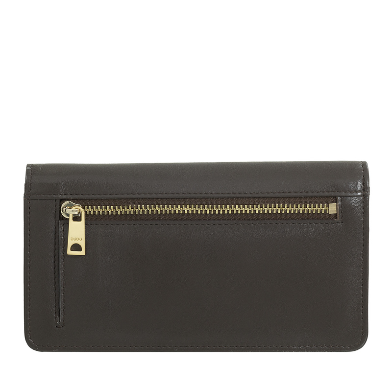 DUDU portfel damski skóra naturalna podłużna portmonetka zatrzask