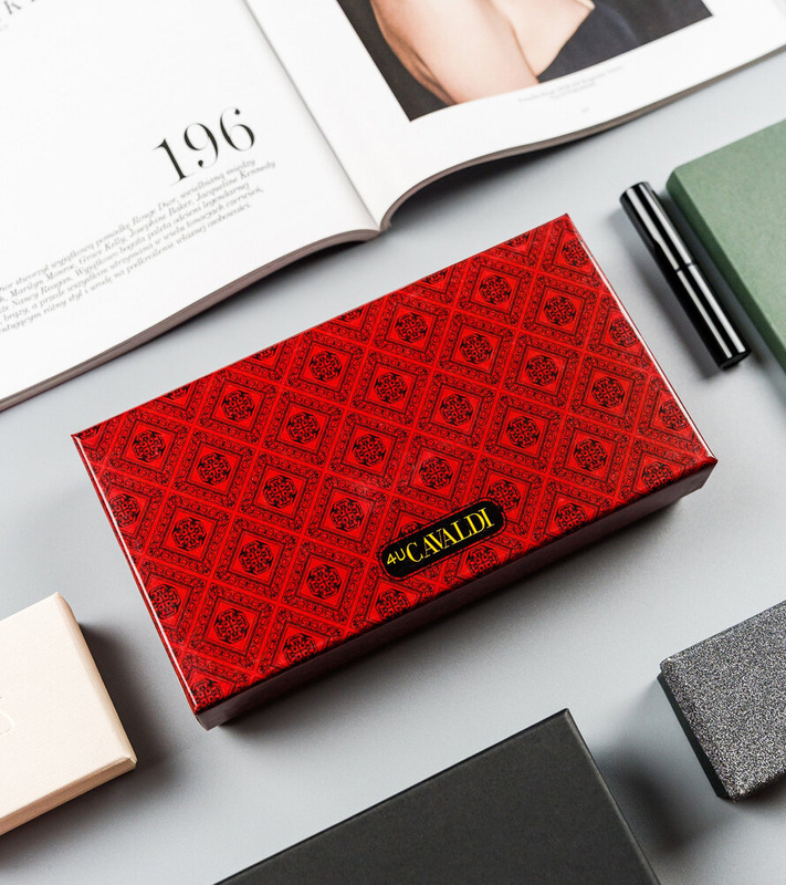 Podłużna portmonetka Stylowy damski portfel ze wzorem skóry węża Cavaldi