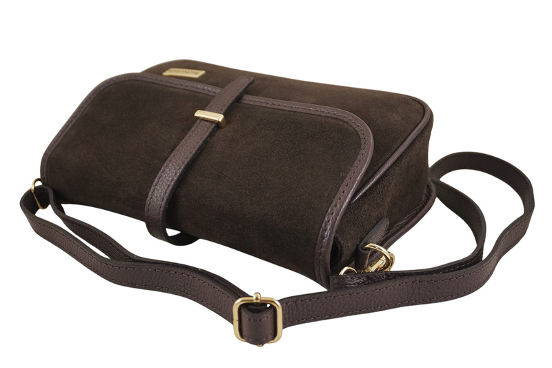 Zamszowa torebka damska Barberinis - Brązowa ciemna