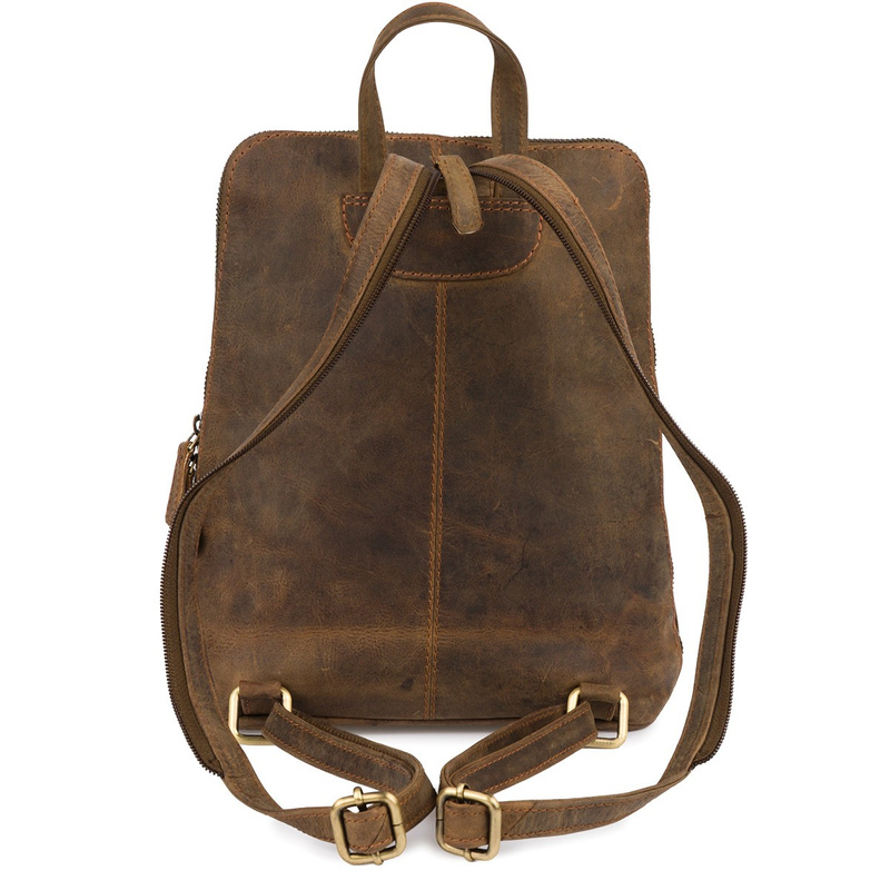 Plecak skórzany damski brązowy skóra naturalna nubuk Beltimore S11