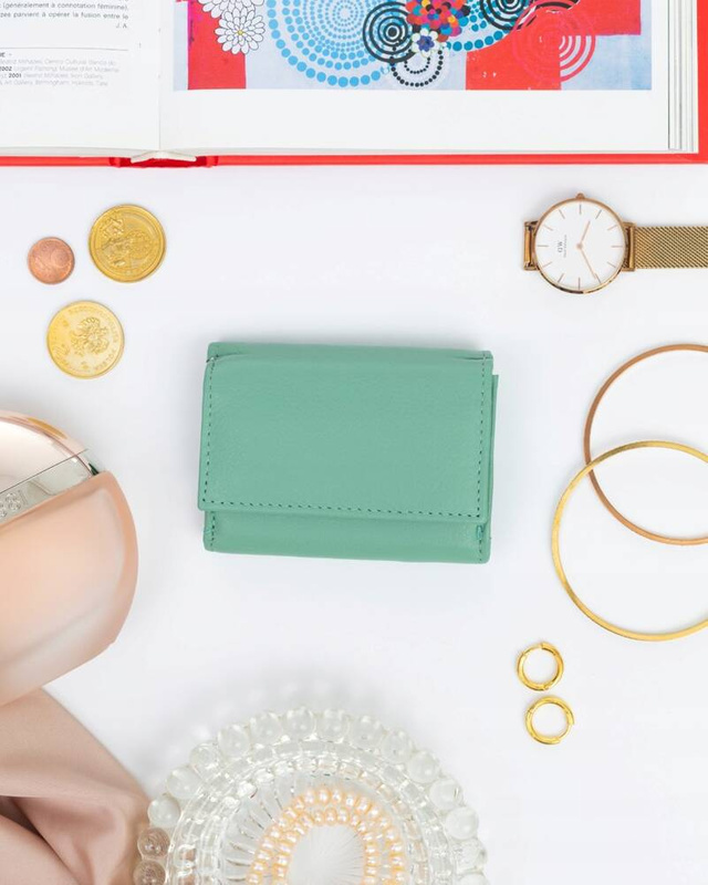 Rovicky Portfel Damski Mała Portmonetka Skóra Naturalna Przegrody Kieszeń