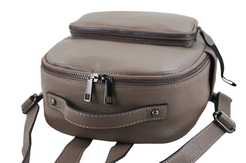 Elegancki plecak skórzany - Beżowy ciemny