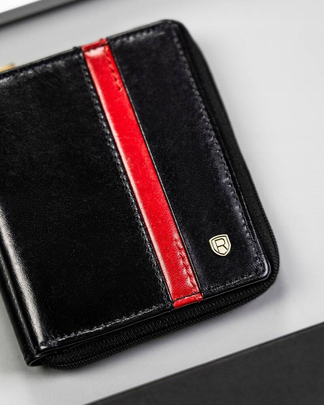 Kompaktowy męski skórzany portfel Rovicky z RFID