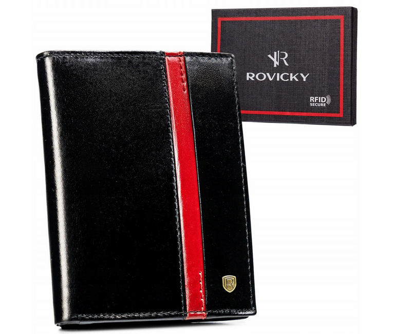 Męski pojemny skórzany portfel z RFID od Rovicky