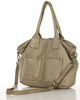 Torebka skórzana shopper bag - MARCO MAZZINI beż taupe