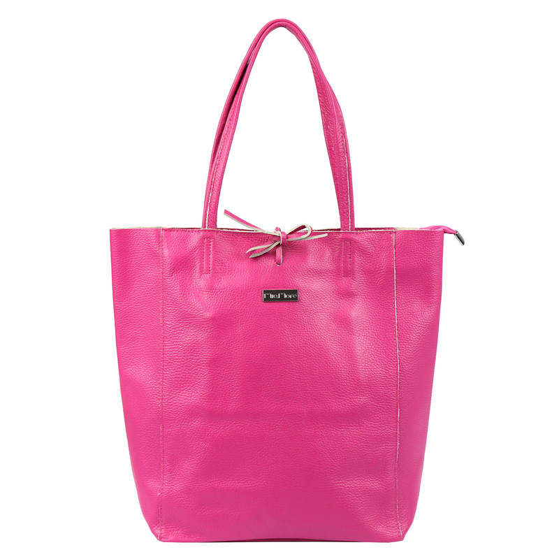 Skórzana damska shopperbag z kieszenią od MiaMore