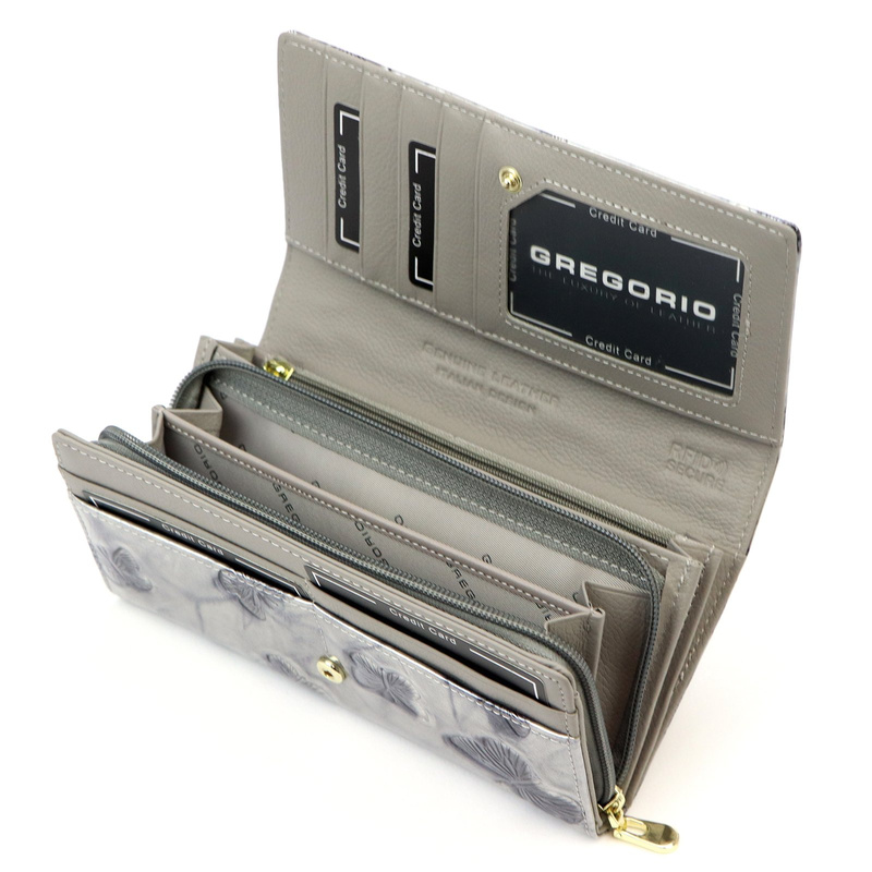 Gregorio damski portfel klasyczny podłużny duża portmonetka lakierowana