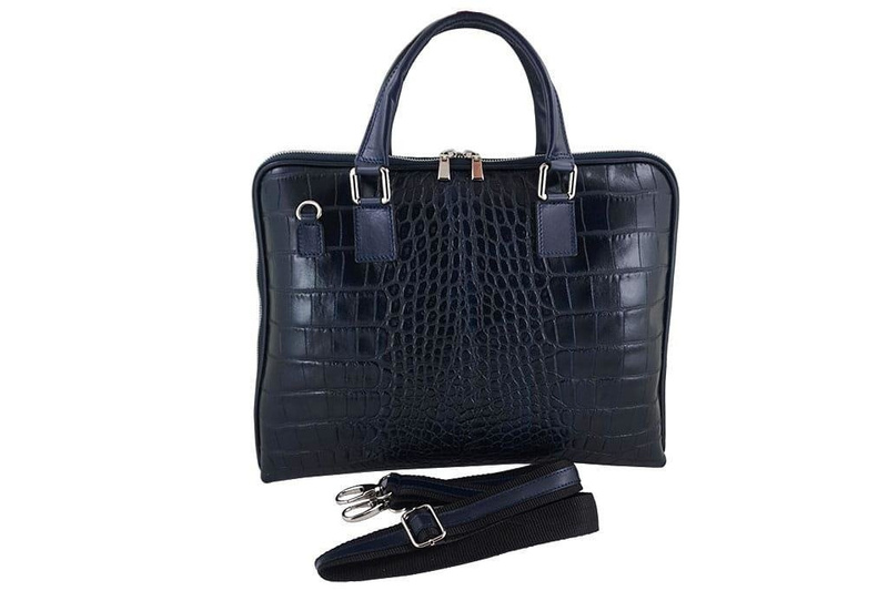 Torba na laptopa damska skórzana Barberinis - Granatowa