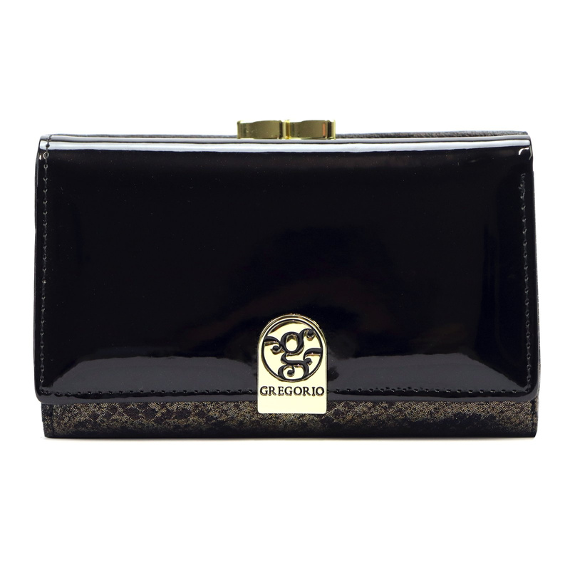 Klasyczny Skórzany damski portfel ze wzorem węża