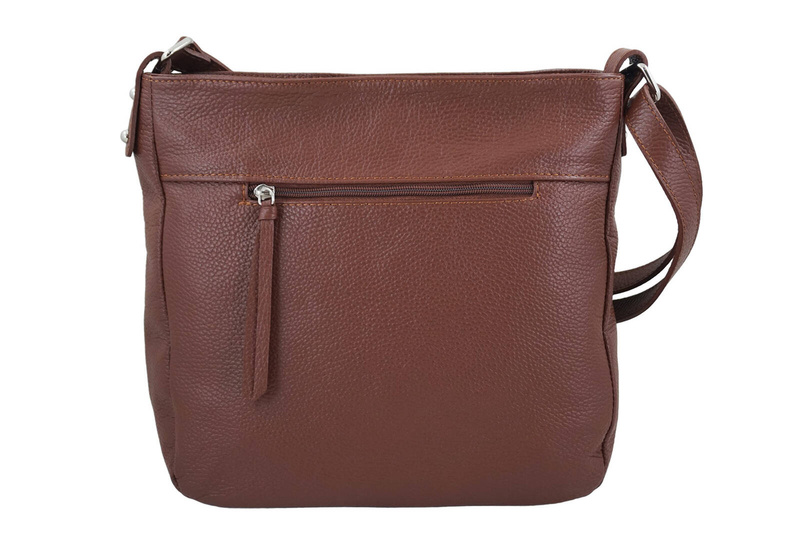 Torebka codzienna skórzana damska - Brązowa jasna