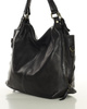 Torba skórzana wysokogatunkowa na ramię styl miejski shoulder leather bag - MARCO MAZZINI czarna