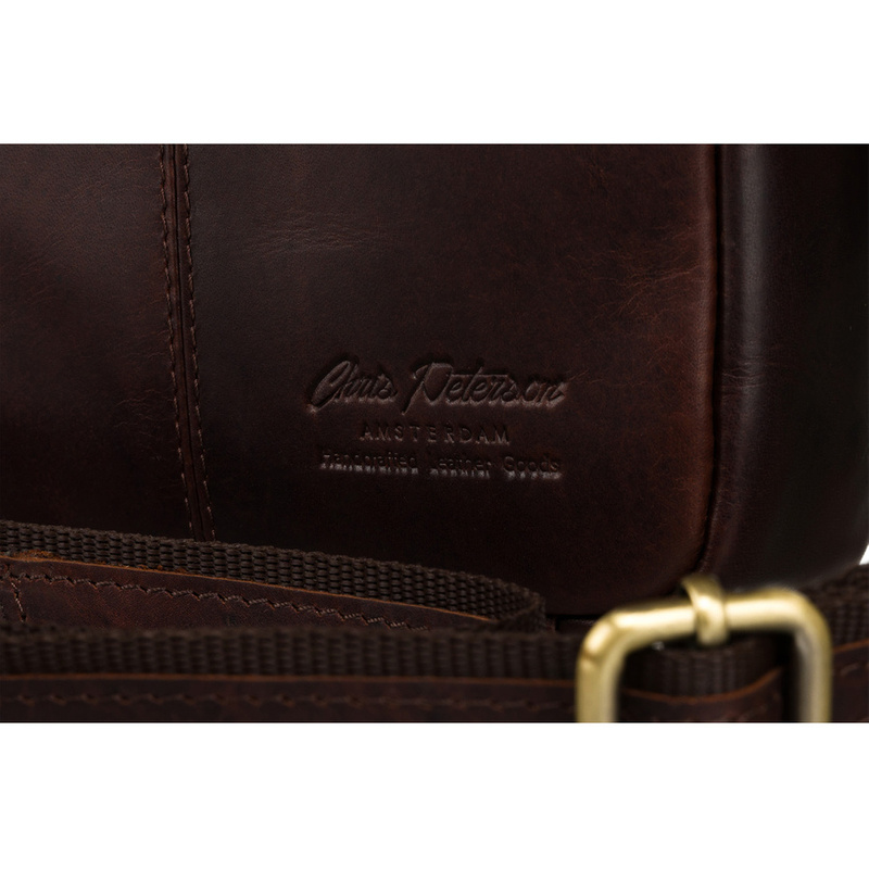 Torba męska crossbody z gładkiej skóry naturalnej - Peterson