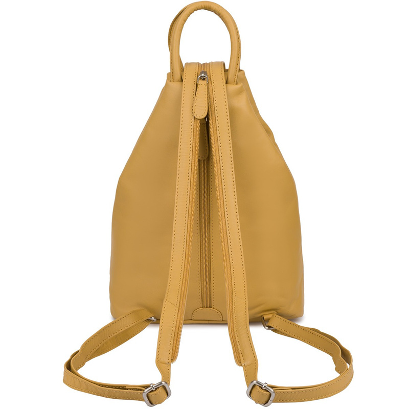 Plecak damski włoski plecaczek skórzany musztardowy mały Beltimore T52