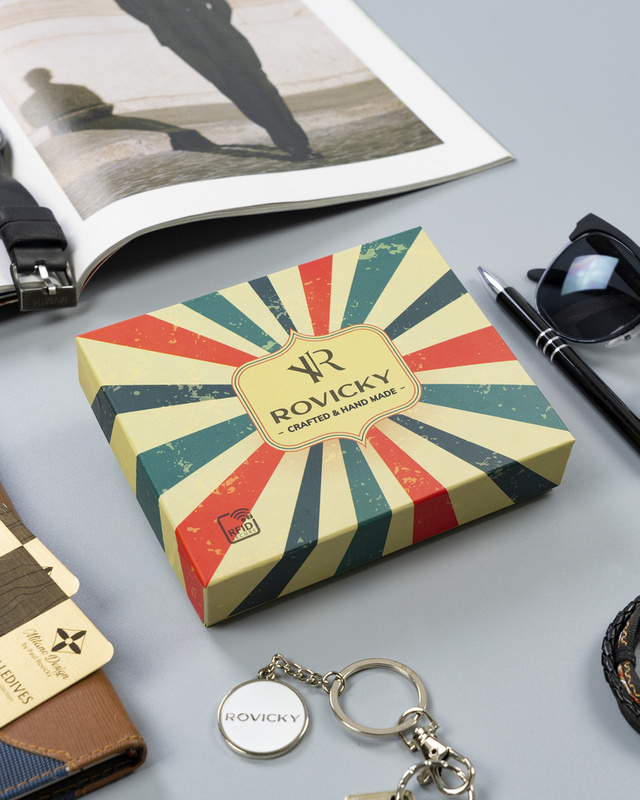 Duży Skórzany portfel męski w stylu retro Rovicky