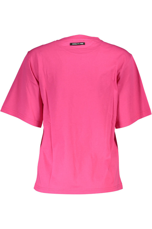 CAVALLI CLASS T-SHIRT Z KRÓTKIM RĘKAWEM DAMSKI RÓŻOWY