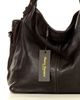 Torba skórzana wysokogatunkowa na ramię styl miejski shoulder leather bag - MARCO MAZZINI czarna
