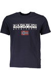NIEBIESKI T-SHIRT MĘSKI NAPAPIJRI Z KRÓTKIM RĘKAWEM