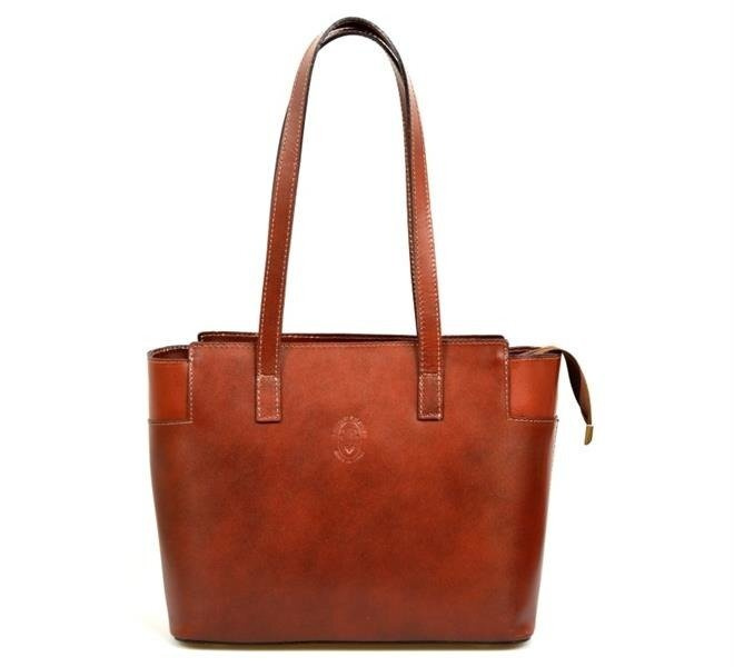 Skórzana duża stylowa damska shopperbag na ramię
