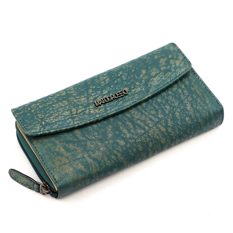 Mato Grosso portfel damski skóra naturalna duża portmonetka podłużna RFID