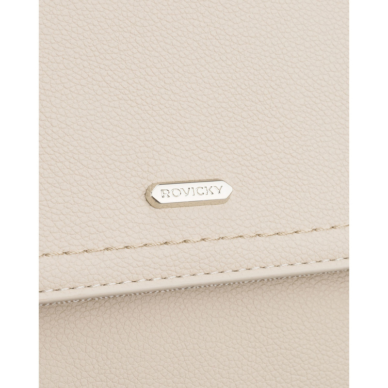 Miejski plecak damski ze skóry ekologicznej w jasnobeżowym kolorze - Rovicky