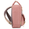 Różowo-szary plecak damski z poliestru i skóry ekologicznej, jednokomorowy - Peterson