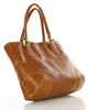 Torebka do ręki kuferek genuine leather made in Italy - MARCO MAZZINI camelowa