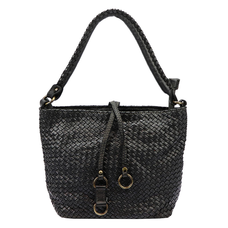 Pleciona damska torebka na ramię z kieszeniami ze skóry naturalnej VS
